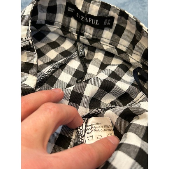 Zaful Gingham High Rise Straight Pants size S | 4 Checkered - Picture 3 of 5